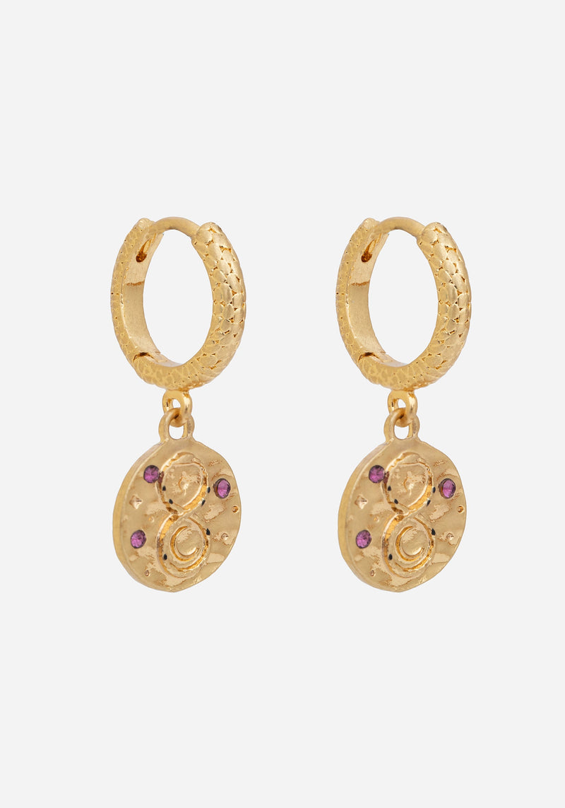 Naja Snake Charm Hoop Earrings