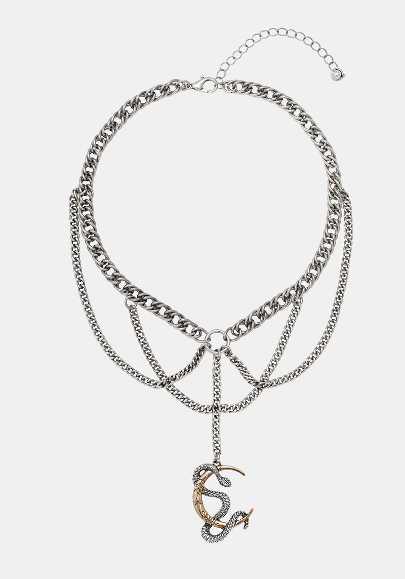 Selendra Snake & Moon Necklace