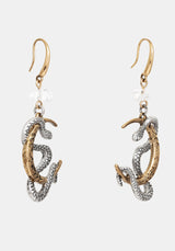 Selendra Snake & Moon Earrings