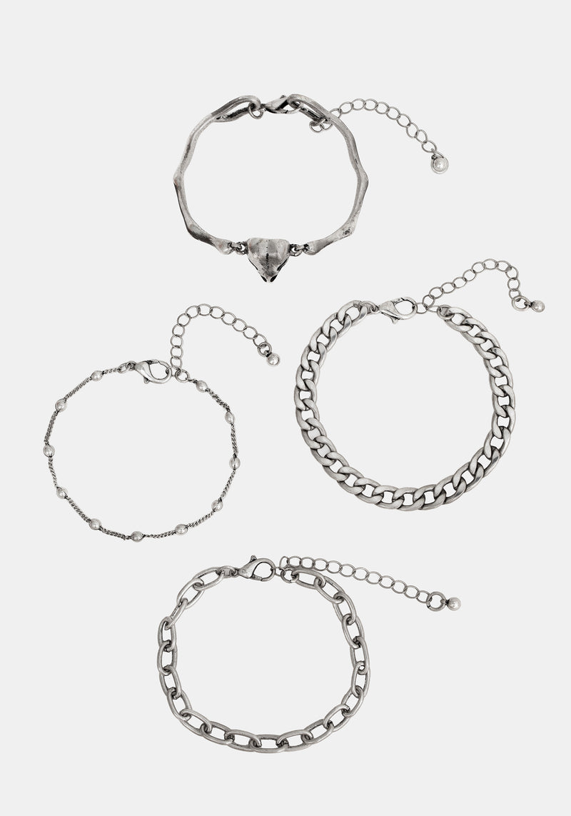 Corvus Bird Skull Bracelet Set