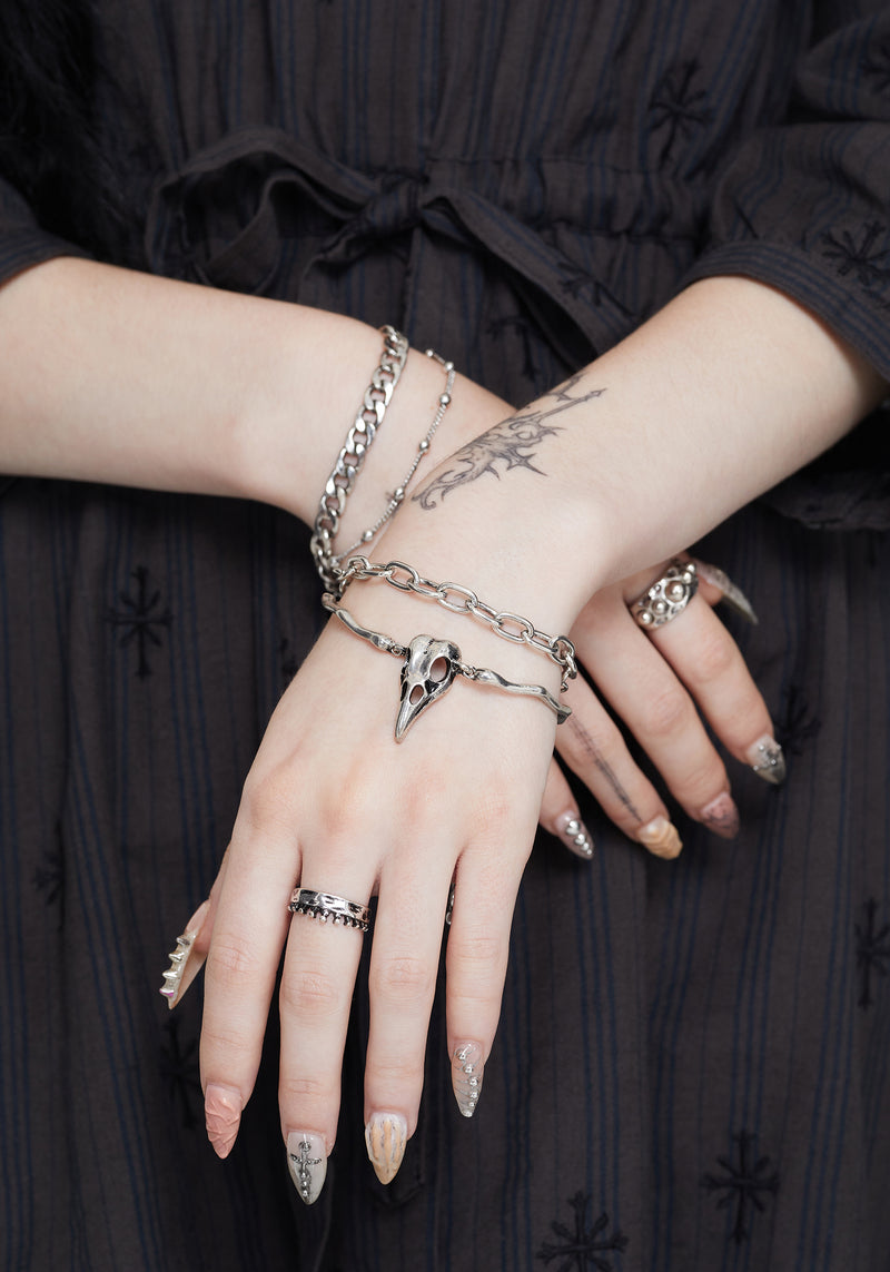 Corvus Bird Skull Bracelet Set