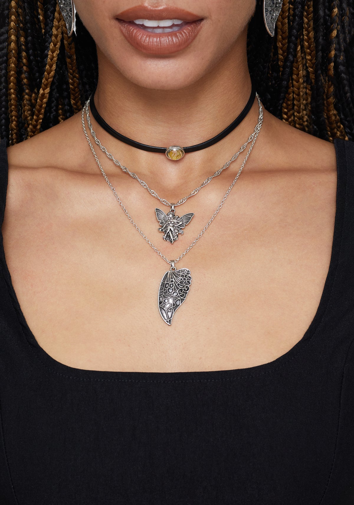 Sylvaine Fairy Trapped Flower Layered Necklace
