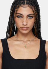 Alderwood Fern Double Layered Necklace - Silver