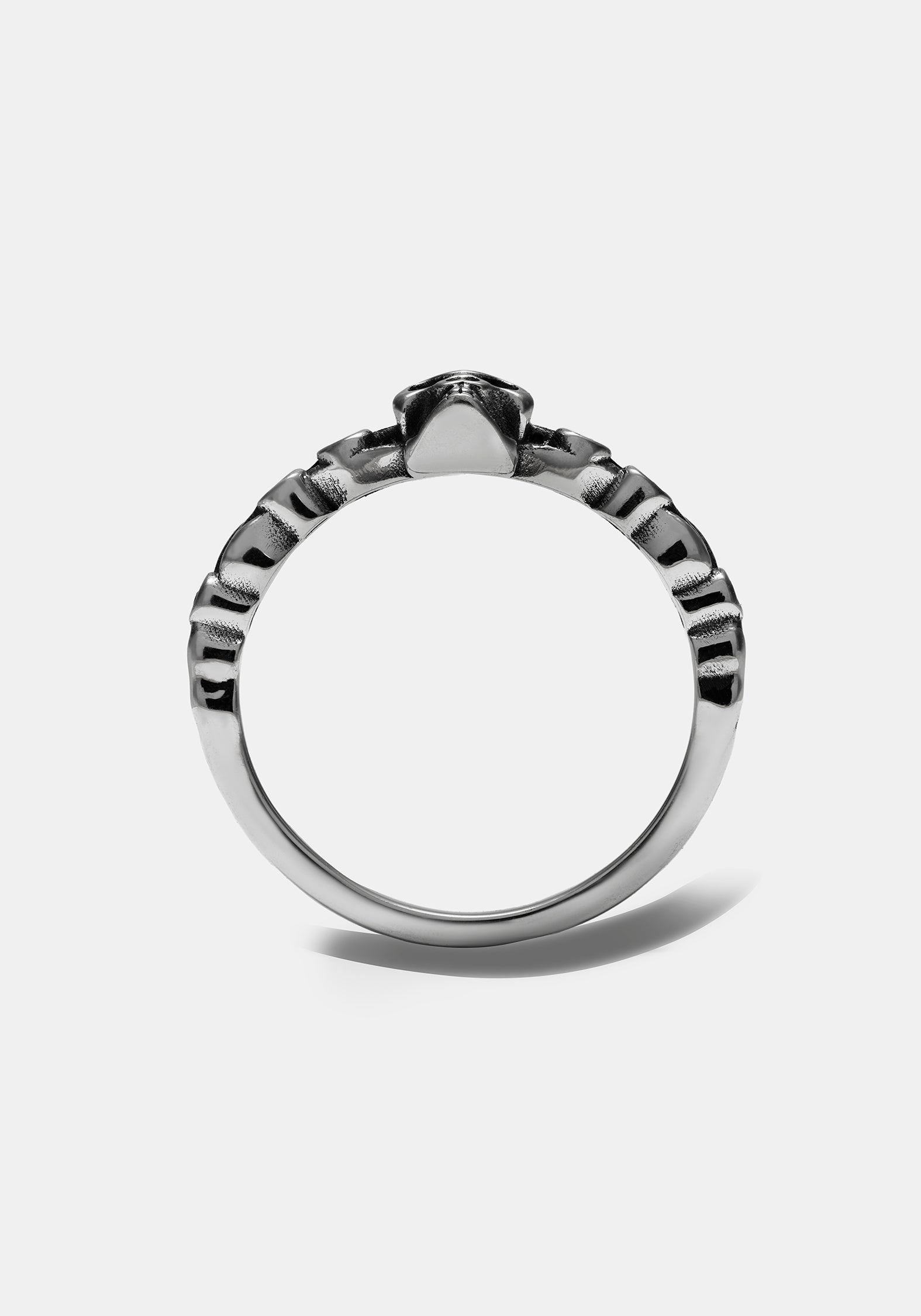 Teara Skull Sterling Silver Black Spinel Ring