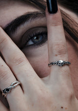 Teara Skull Sterling Silver Skinny Band