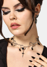 Thrax Pricklethorn Stone Charm Choker