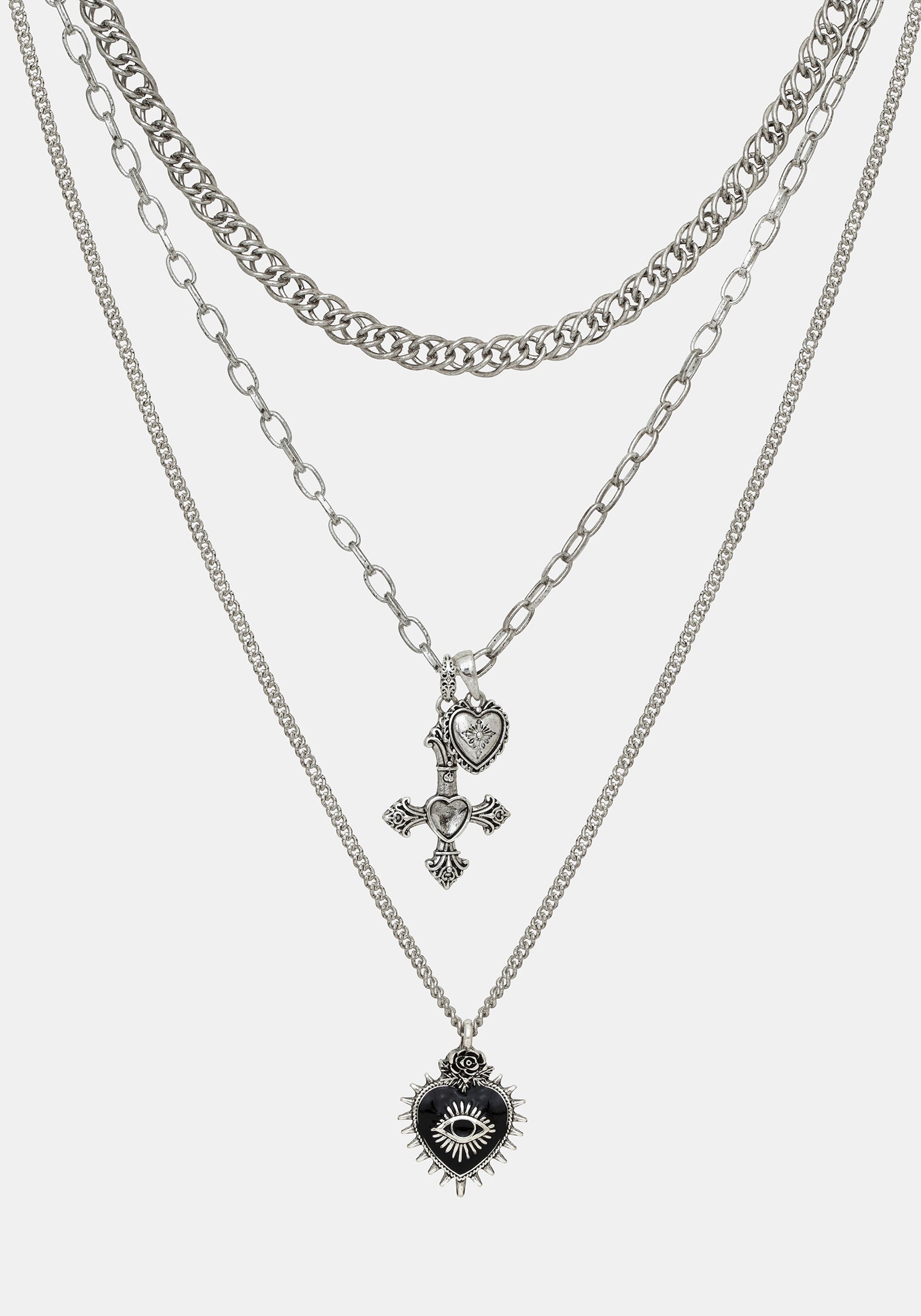 Amada Prickle Scared Heart Layered Necklace