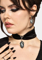 Malia Rabbit Skeleton Velvet Choker