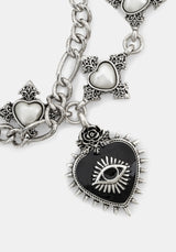 Amada Prickle Sacred Heart Layered Chunky Bracelet