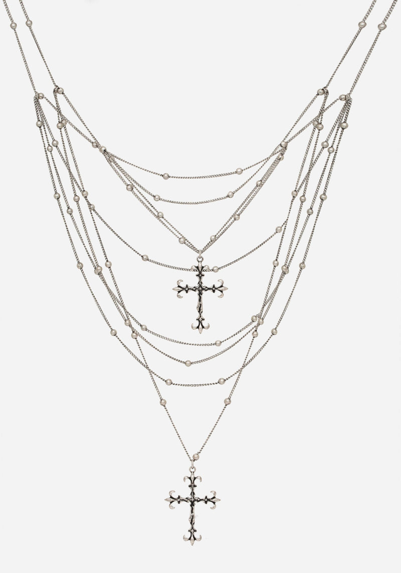 Chryx Layered Cross Necklace – Disturbia