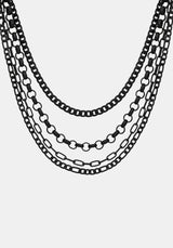 Chorx Layered Jet Chain Necklace