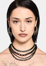 Chorx Layered Jet Chain Necklace