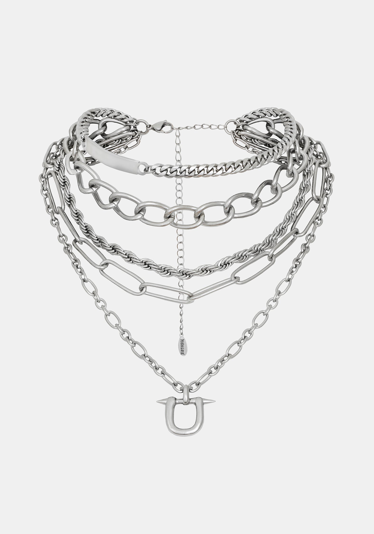 Ruzar Stainless Steel Layered Chain Necklace