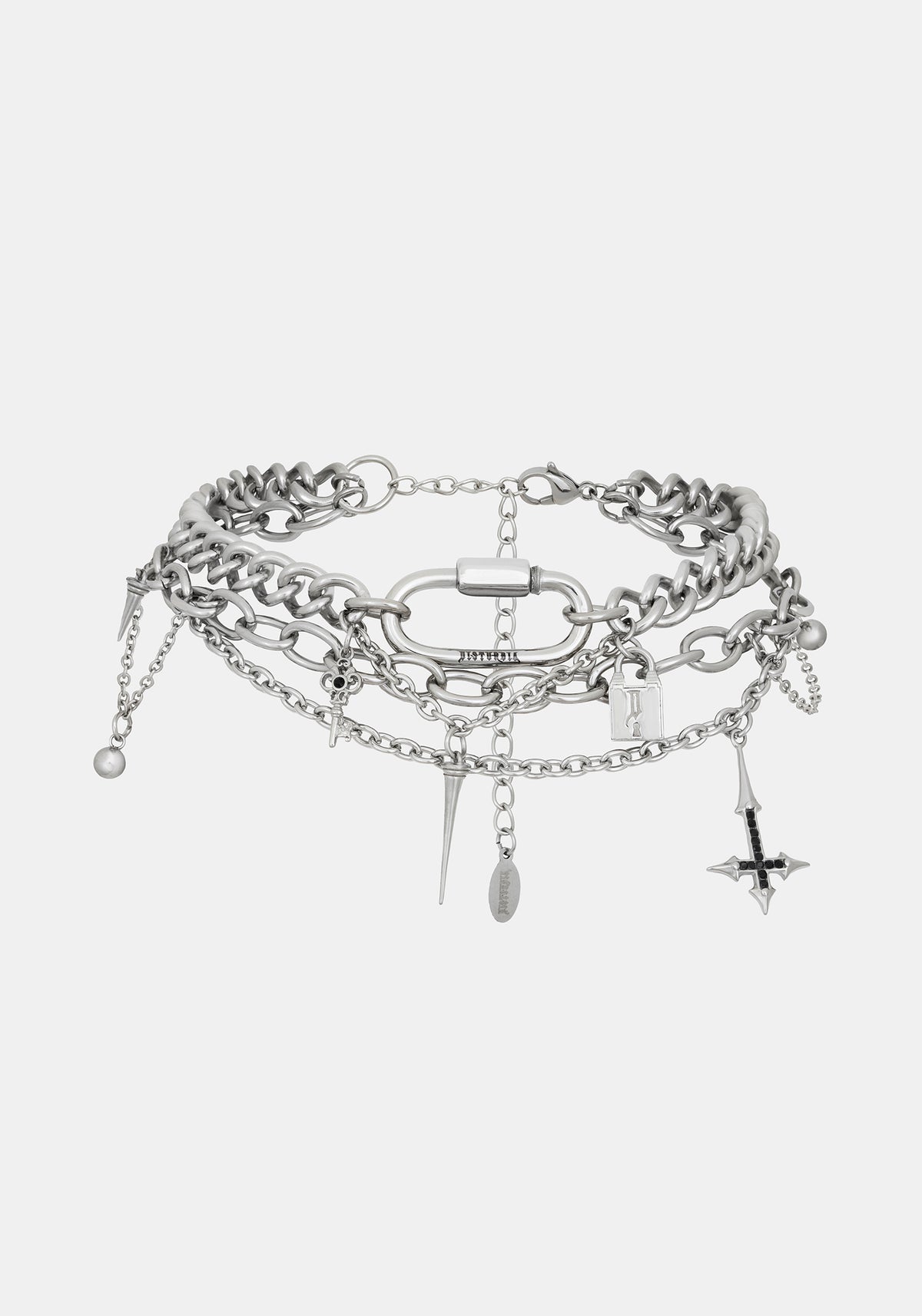 Lagoxin Stainless Steel Charm Layered Choker