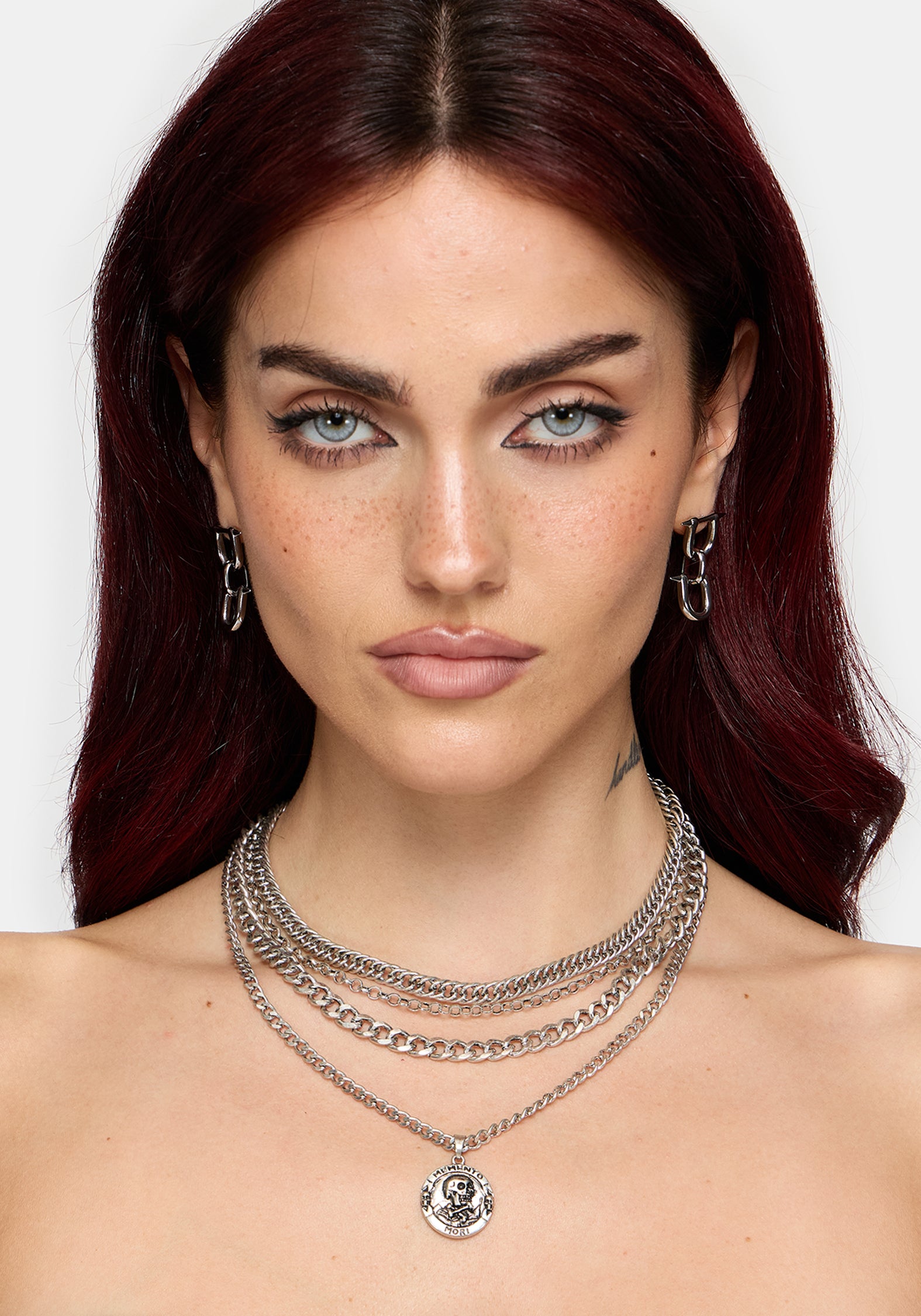 Memento Mori Layered Chain Necklace