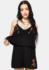 Genevra Embroidered Overlay Playsuit