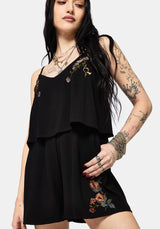 Genevra Embroidered Overlay Playsuit