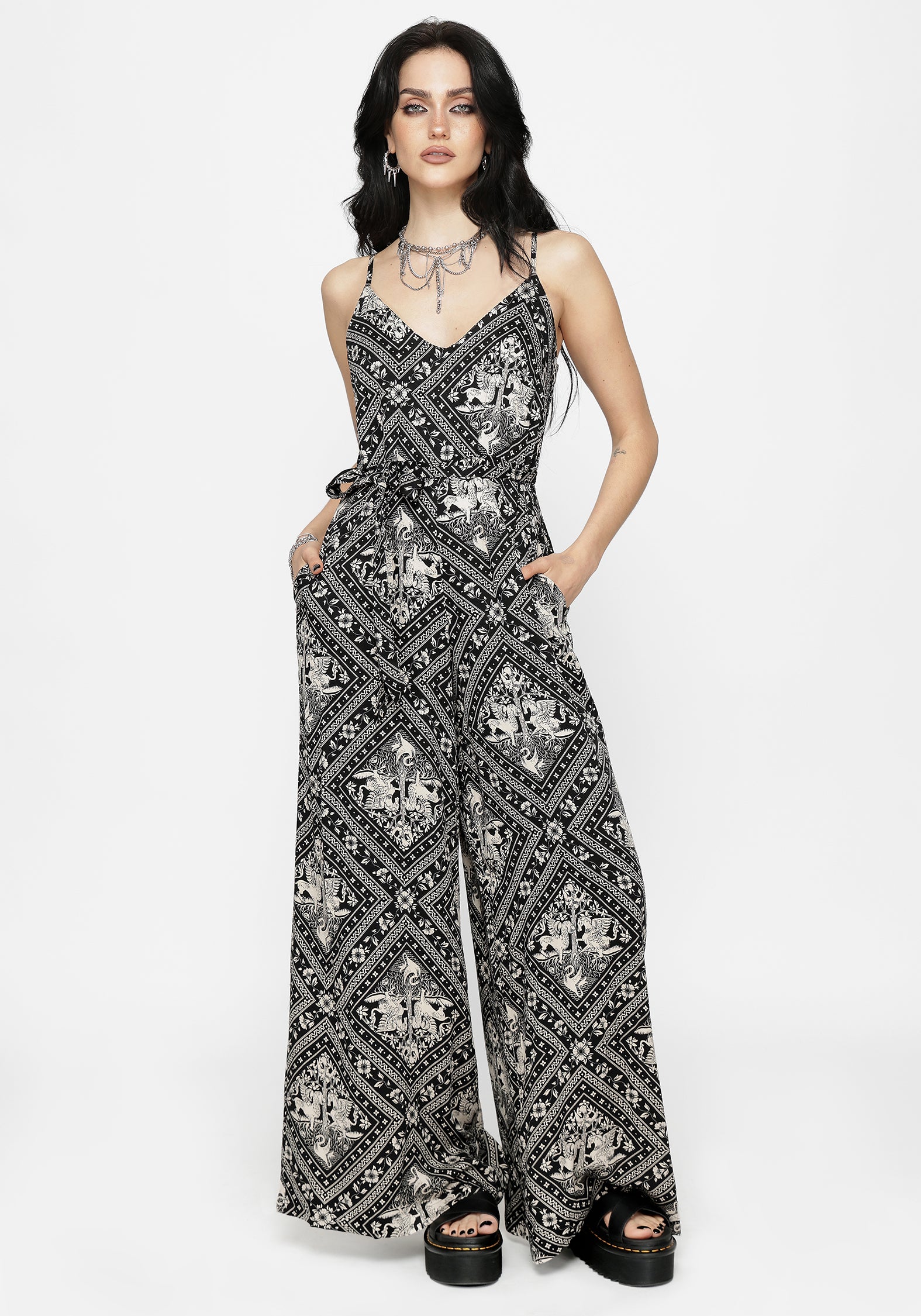 Hexweave Wide Leg Cami Jumpsuit