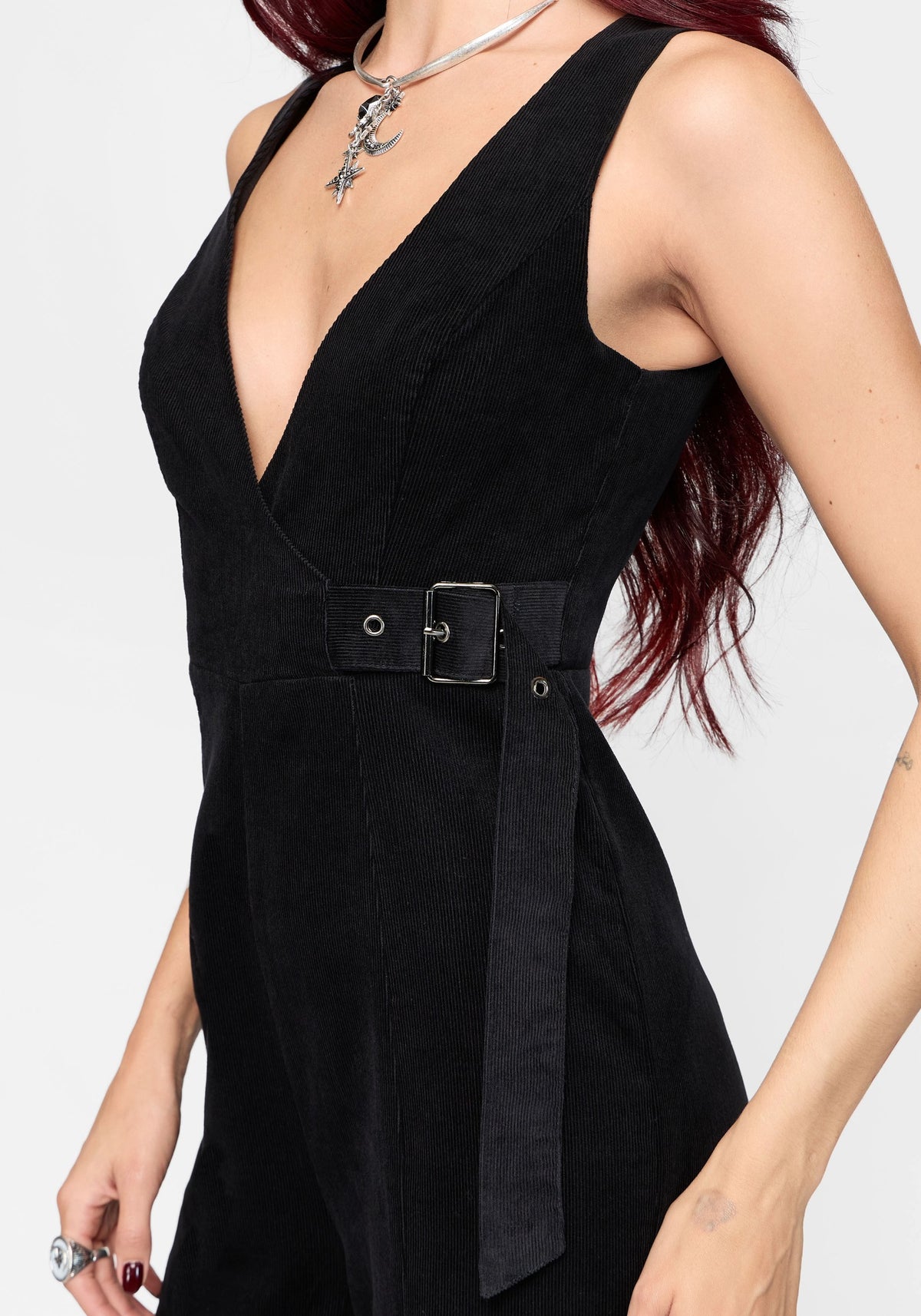 Rasque Buckle Fixed Wrap Wide Leg Jumpsuit