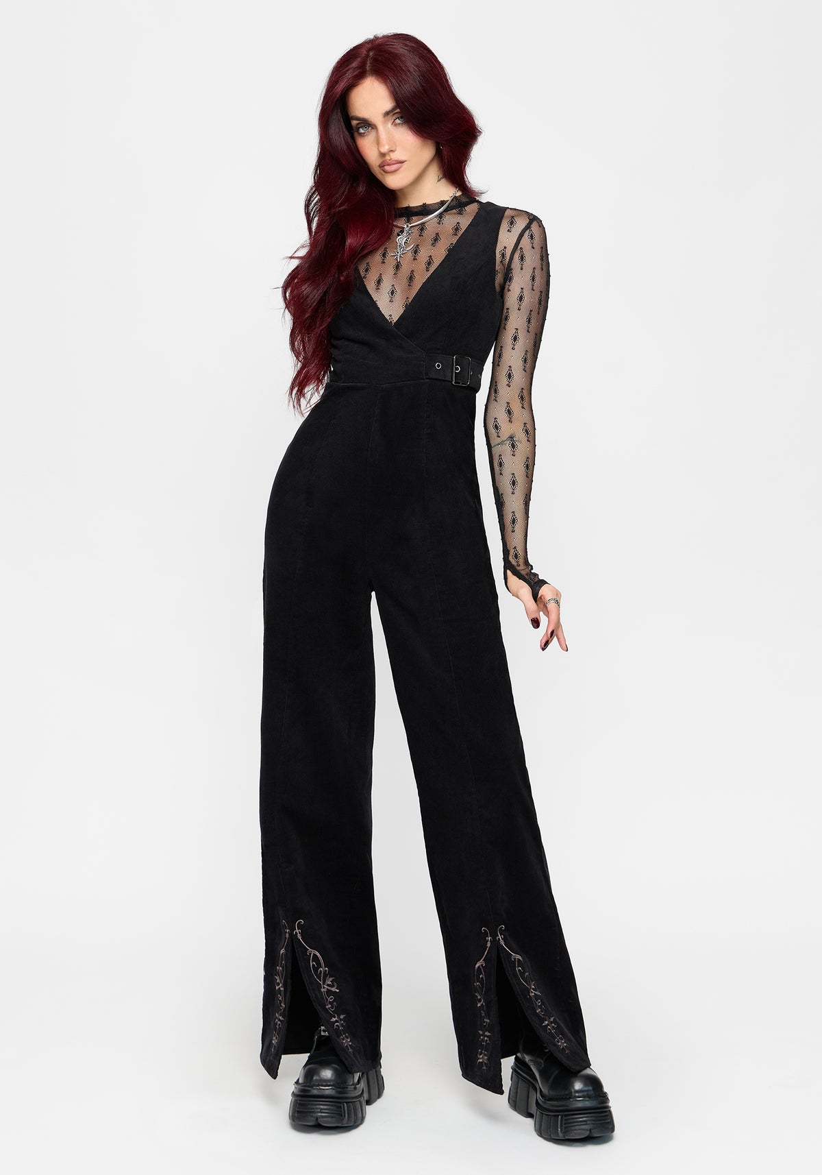 Rasque Buckle Fixed Wrap Wide Leg Jumpsuit