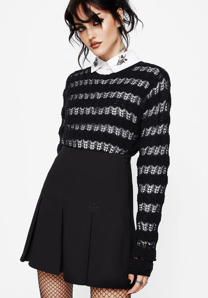 épine big knit BLACK Wyn Cotton ZigZag Knit Long Sleeve Jumper – Disturbia