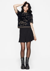 Myra Fluffy Short Sleeve Knit Top