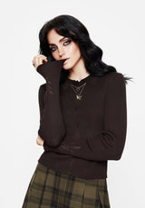 Cybele Embroidered Button Up Ribbed Knit Cardigan