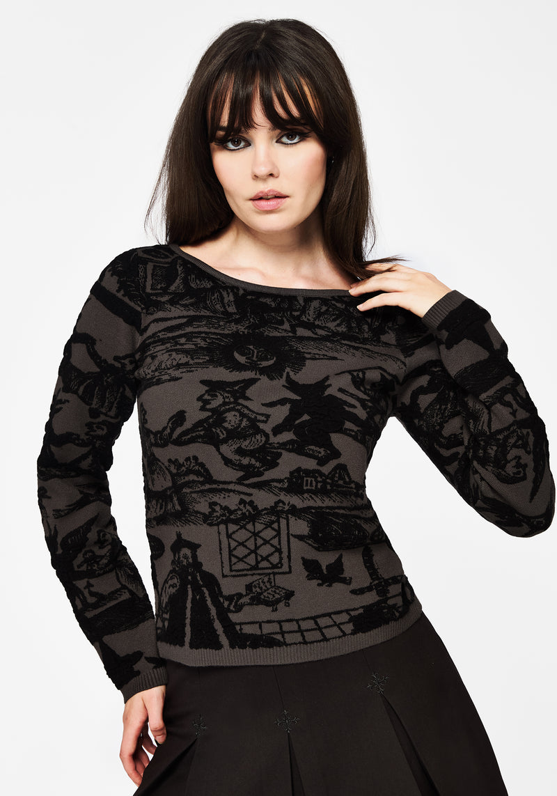 Diabolical Raised Jacquard Knit Jumper