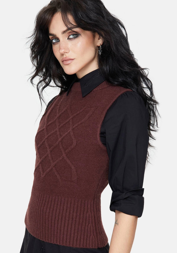 Hathor Cotton Celtic Cable Knit Vest