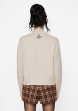 Enya Acorn Embroidered Cable Knit Jumper