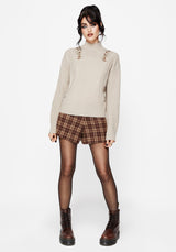 Enya Acorn Embroidered Cable Knit Jumper