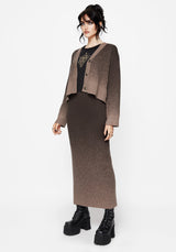 Nightjar Ombre Knit Maxi Skirt - Taupe