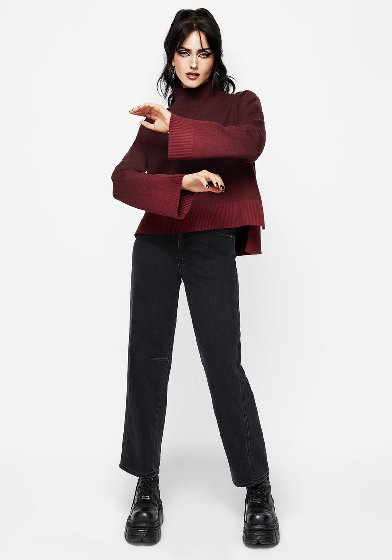 Nightjar Ombre Knit Jumper - Red