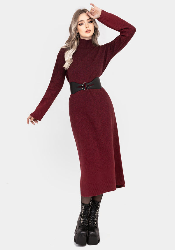 Nightjar Ombre Knit Maxi Dress - Red