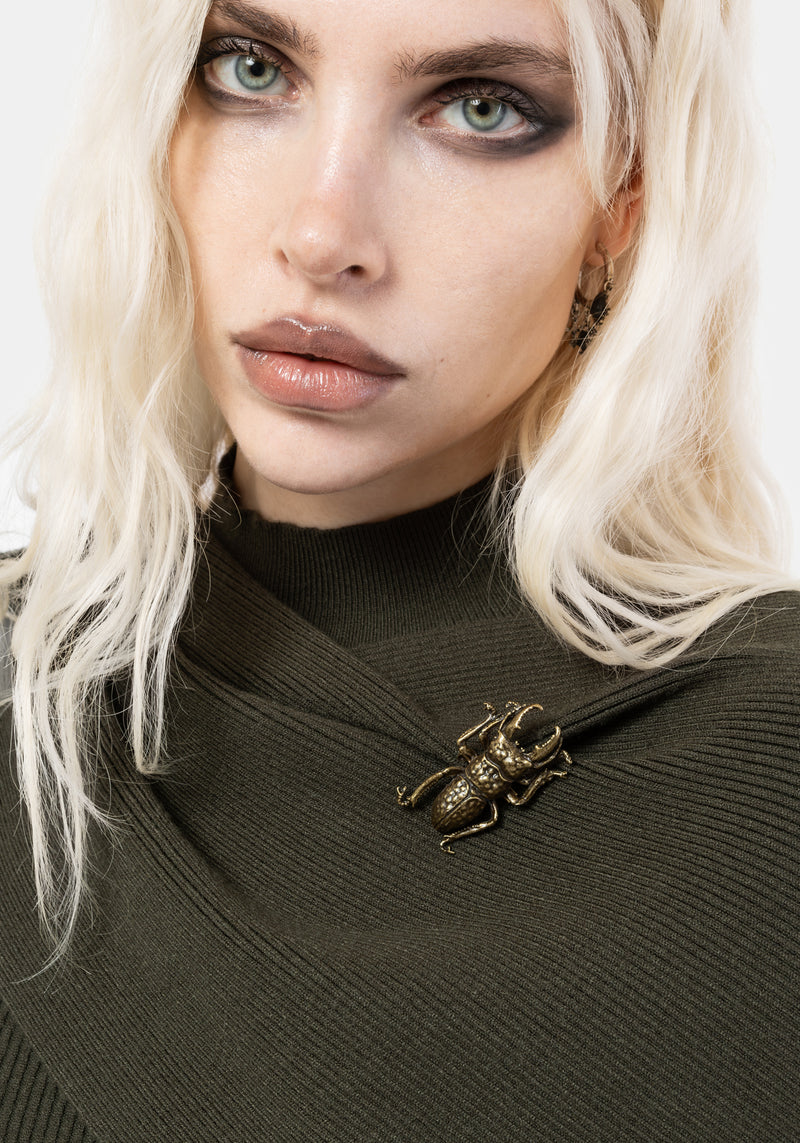 Symphony Scarf Cape Flare Knit Top