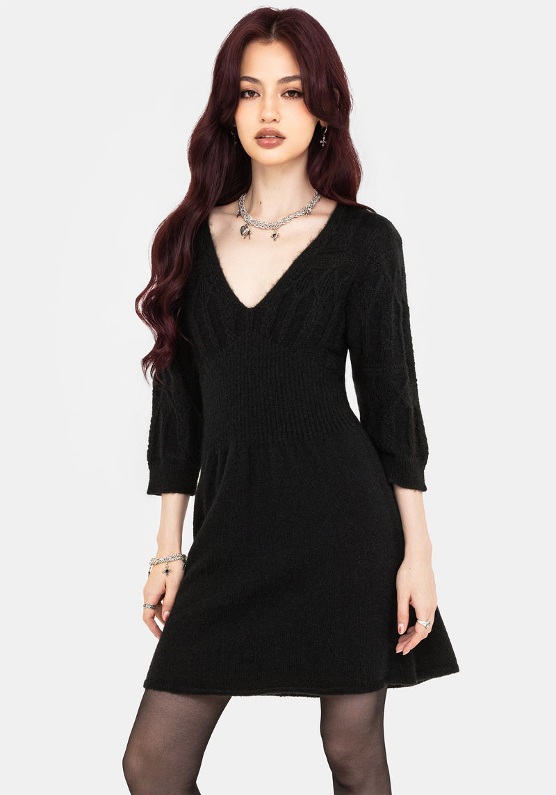 Ritual Gothic Architecture Cable Knit Mini Dress