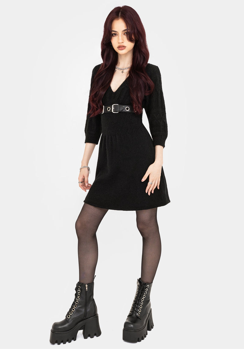 Ritual Gothic Architecture Cable Knit Mini Dress