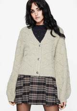 Artha Fluffy Cable Knit Cardigan