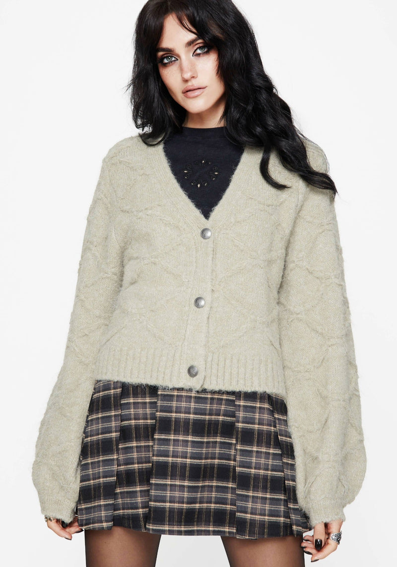 Artha Fluffy Cable Knit Cardigan