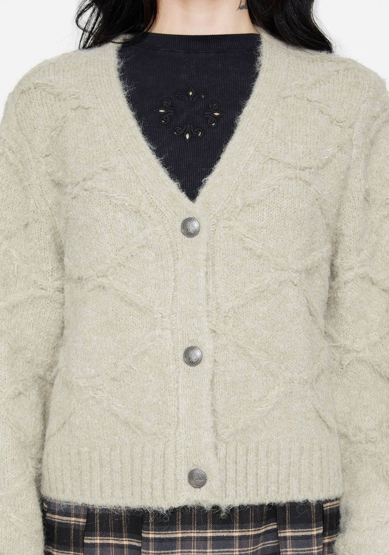 Artha Fluffy Cable Knit Cardigan