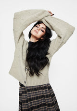 Artha Fluffy Cable Knit Cardigan