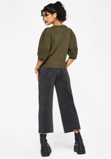 Lavish Mushroom Embroidered Short Sleeve Knit Top