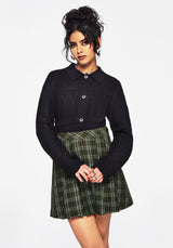 Yewtree Gothic Arch Pointelle Button Down Knit Cardigan