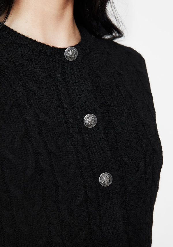 Sophia Button Up Cable Knit Waistcoat
