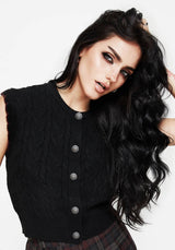 Sophia Button Up Cable Knit Waistcoat