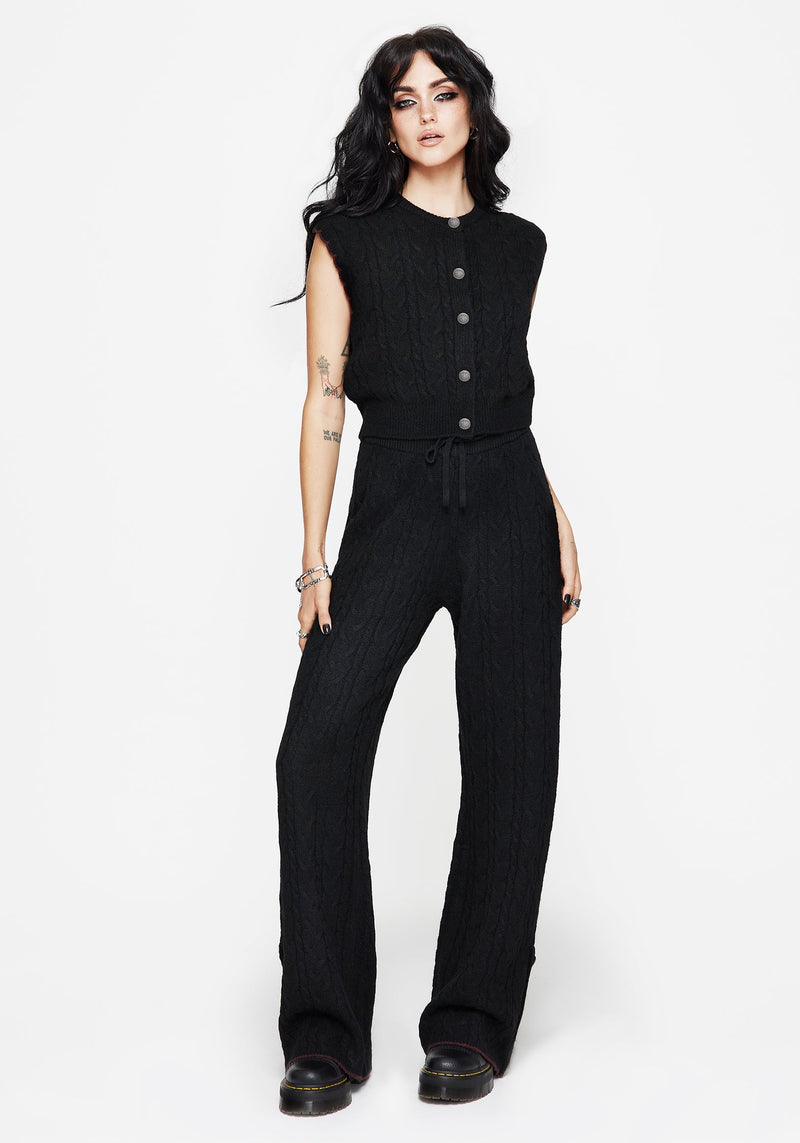 Sophia Button Up Cable Knit Waistcoat