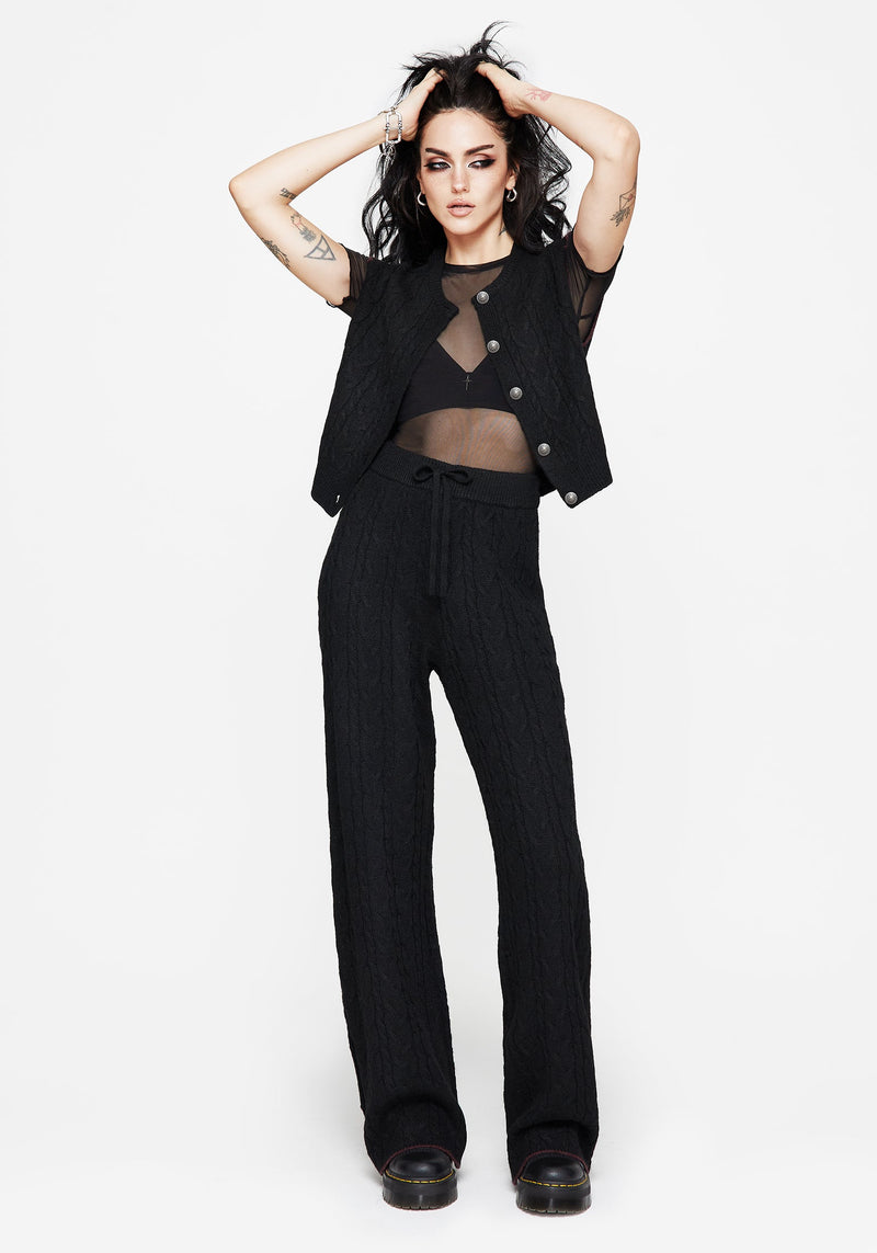Sophia Cable Knit Wide Leg Trouser