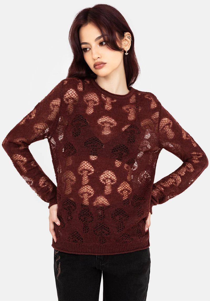 Harriet Lurex Mushroom Detail Knit Jumper