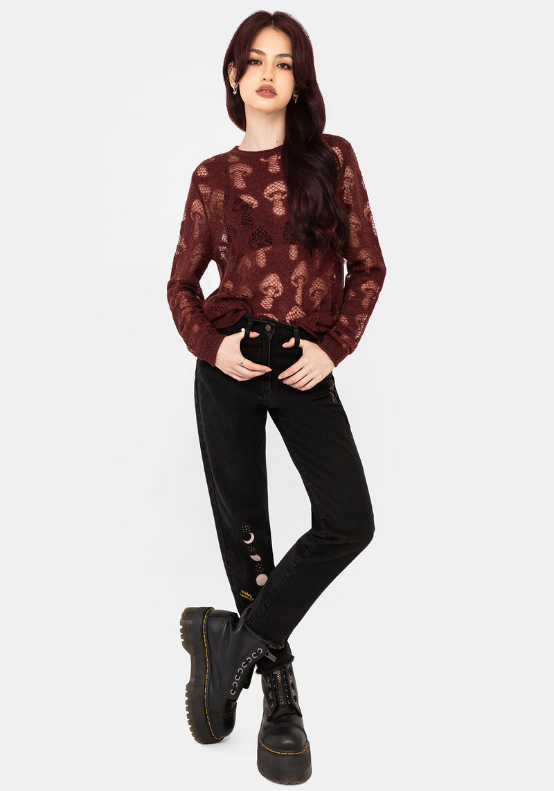 Harriet Lurex Mushroom Detail Knit Jumper