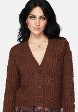Aubrell Wave V-Neck Knit Cardigan